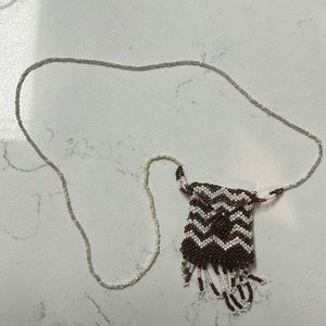 Hand Beaded Pouch Necklace